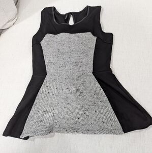 Maurices Peplum Sleeveless Top - Black/Tweed - S